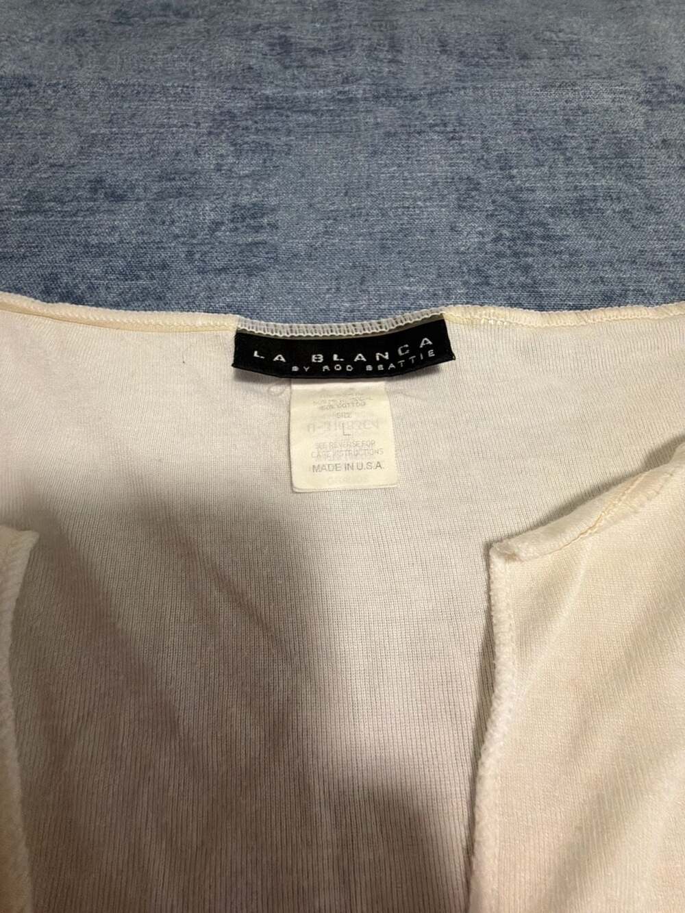 La Blanca by Rod Beattie White Micro-Modal Cotton V-Neck Cover-Up Tunic Size L